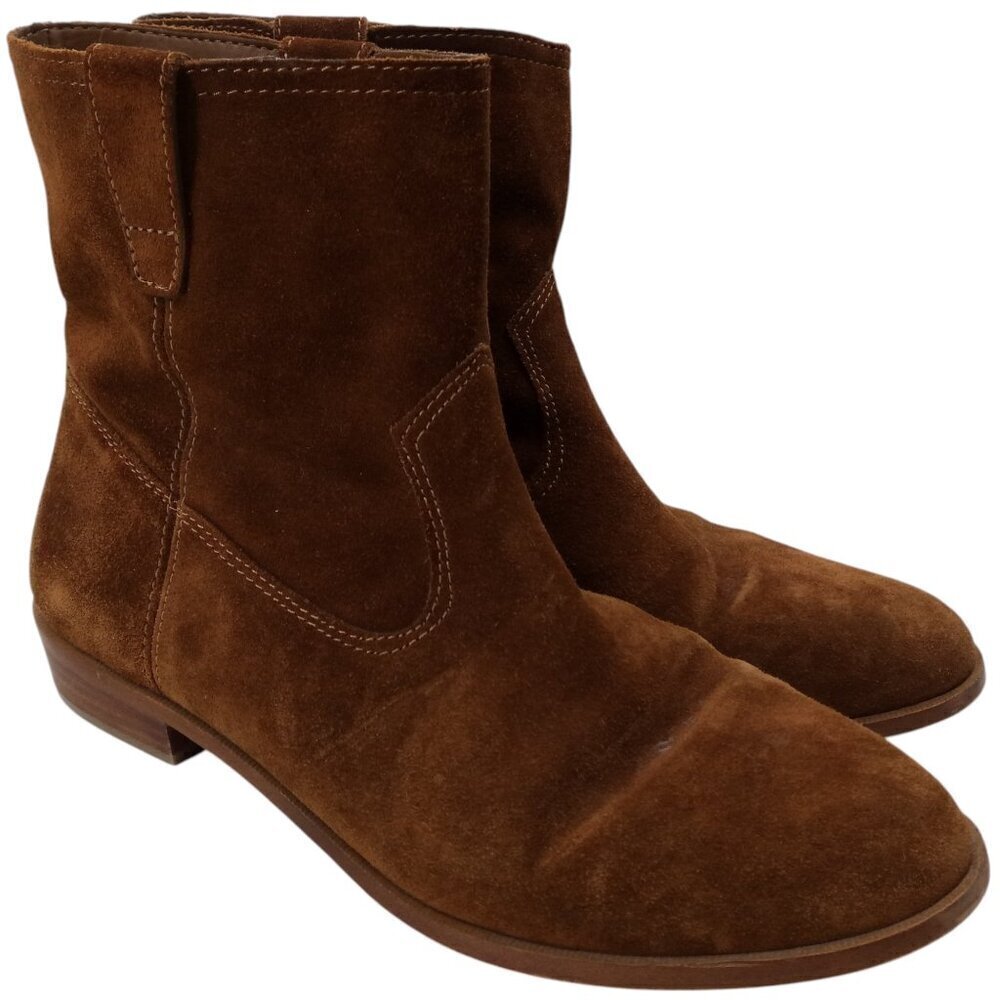 Rebecca Minkoff Brown Suede Ankle Boots Booties Size 8.5 Chassidy Pull On